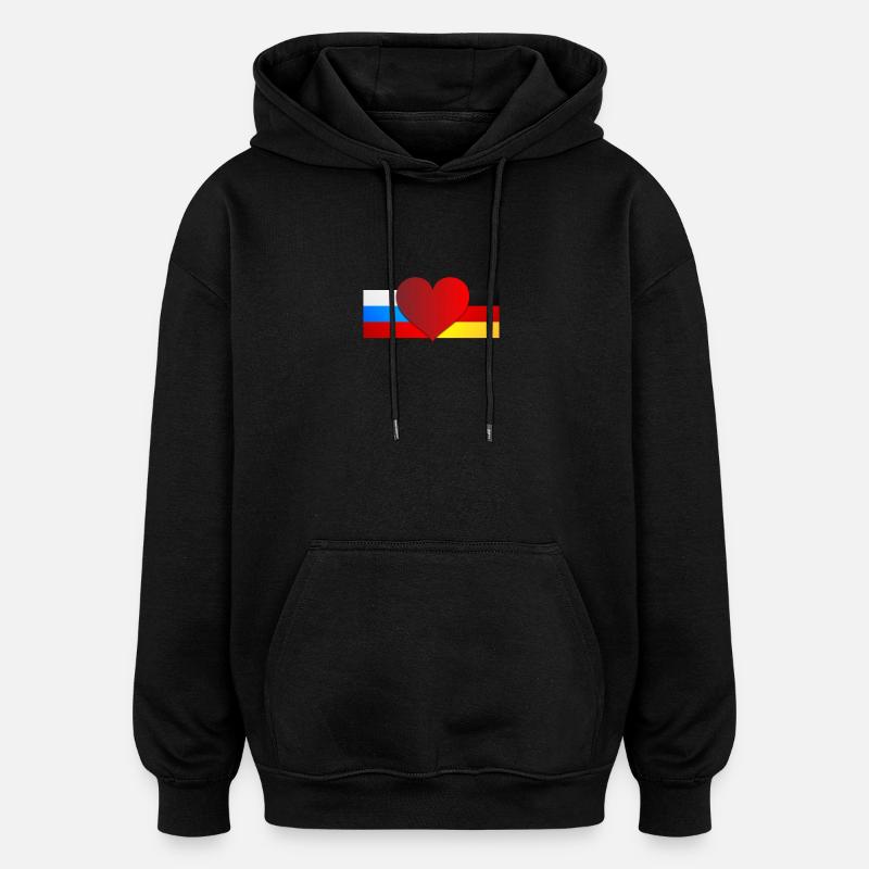 Russie & Allemagne - Sweat à capuche oversize unisexe - noir