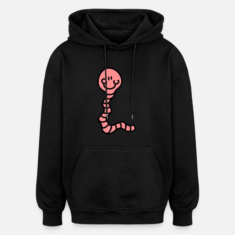 Worm - Sweat à capuche oversize unisexe - noir