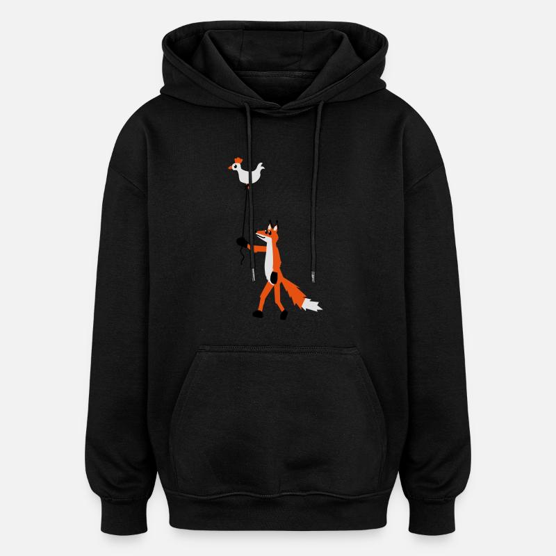 Fuchs und Henne - Oversized Unisex Hoodie - Schwarz