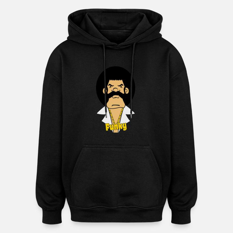 funky - Sweat à capuche oversize unisexe - noir