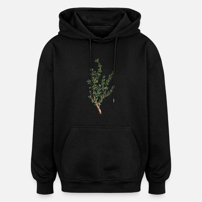 Thymian - Oversized Unisex Hoodie - Schwarz