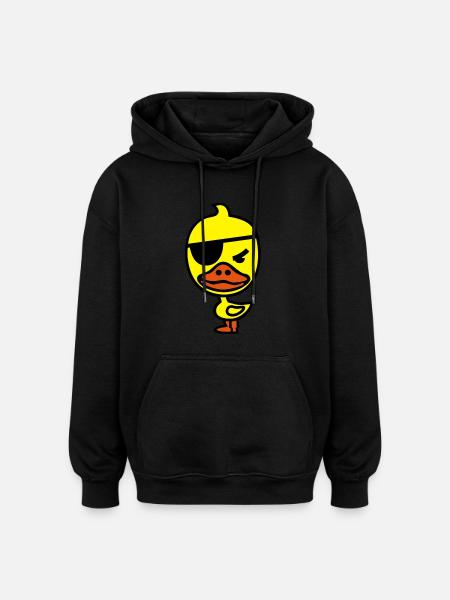 Pirate duck - Oversized Unisex Hoodie - black