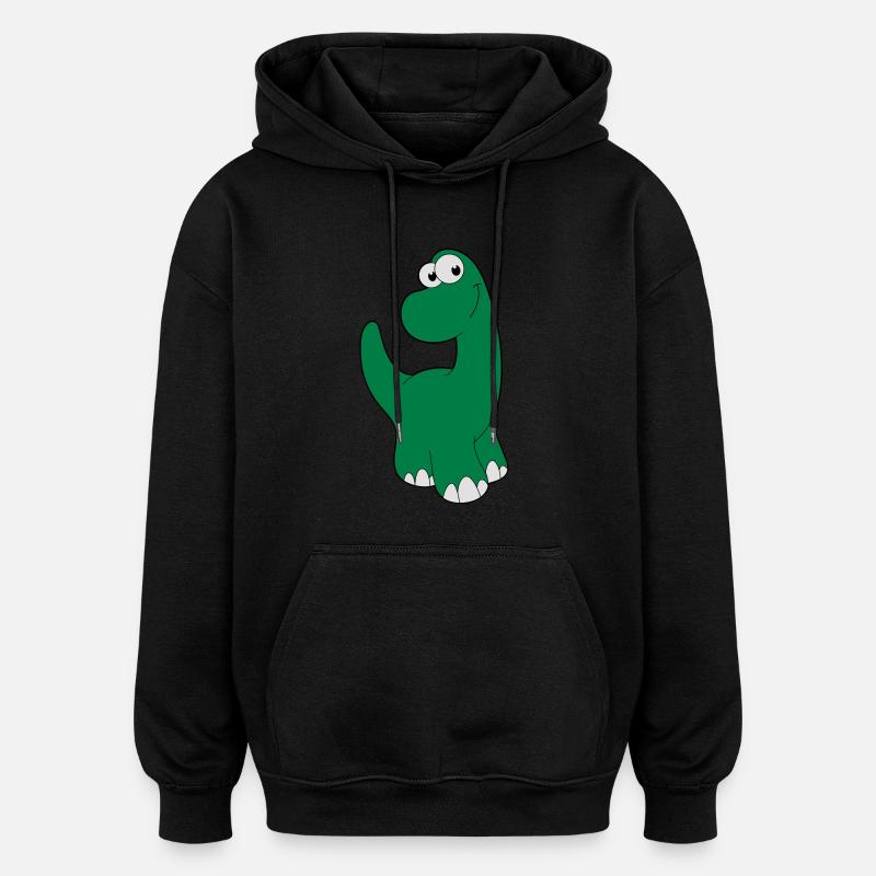 Dinosaure - Sweat à capuche oversize unisexe - noir