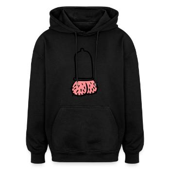 Penis - Oversized Unisex Hoodie - Schwarz - Vorne - Noah (186cm)