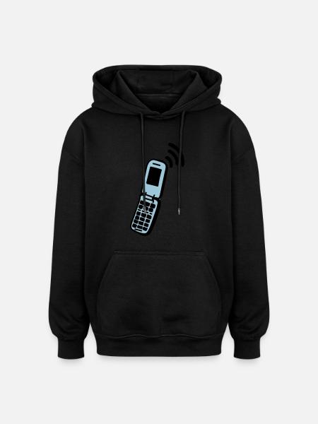 Handy - Oversized Unisex Hoodie - Schwarz