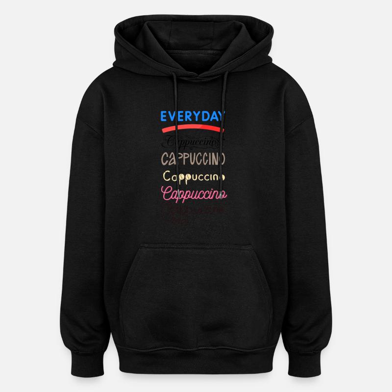Cappuccino de tous les jours - Sweat à capuche oversize unisexe - noir