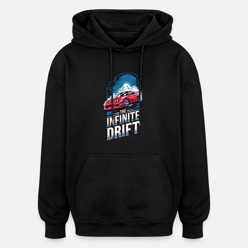 infinite drift - course voiture - Sweat à capuche oversize unisexe - noir