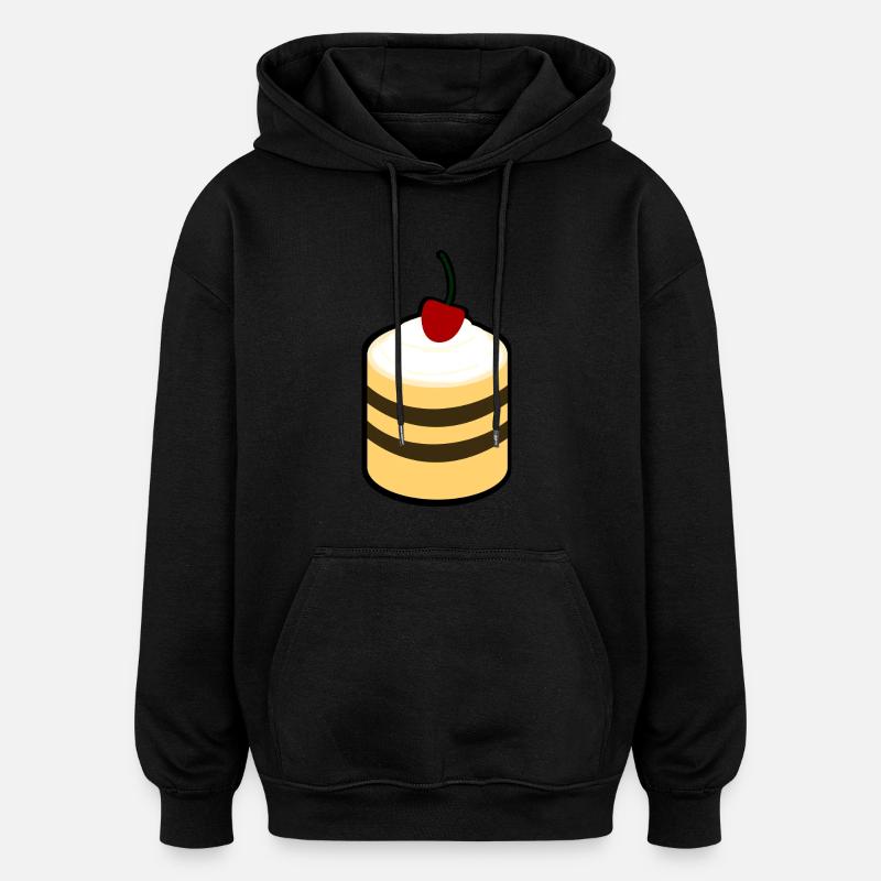Gâteau aux cerises - Sweat à capuche oversize unisexe - noir