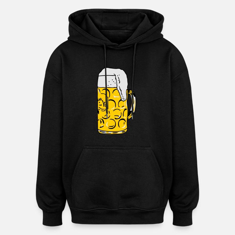 Bière - Sweat à capuche oversize unisexe - noir