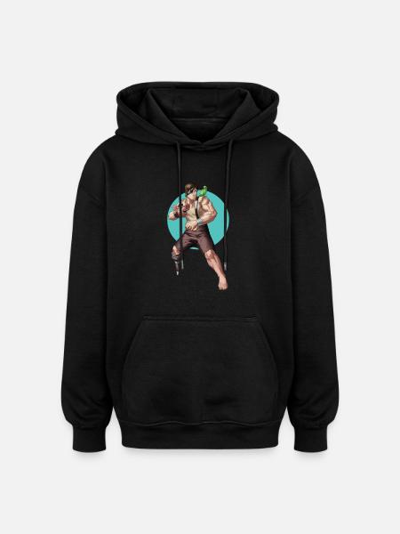 PigPirate - Oversized Unisex Hoodie - Schwarz