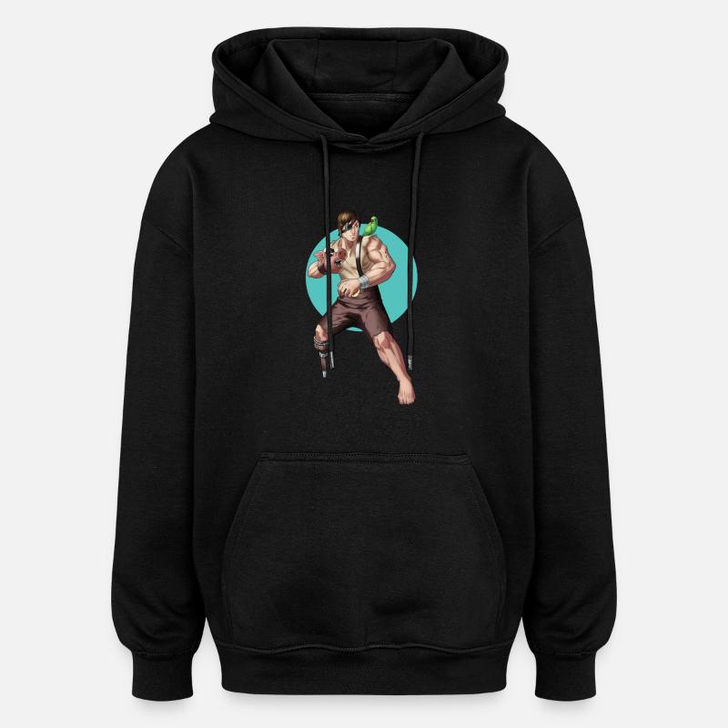 PigPirate - Oversized Unisex Hoodie - Schwarz