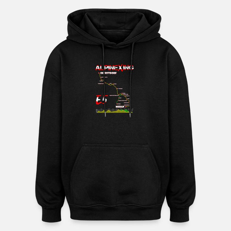 E5 Oberstdorf Merano - Oversized Unisex Hoodie - black