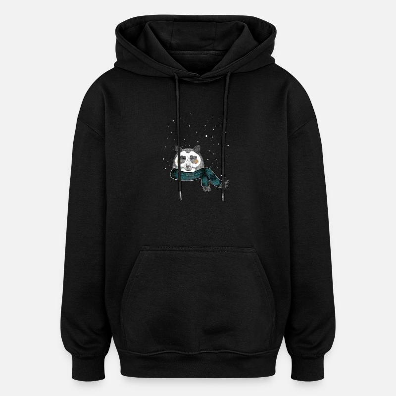 Ours d'hiver - Sweat à capuche oversize unisexe - noir