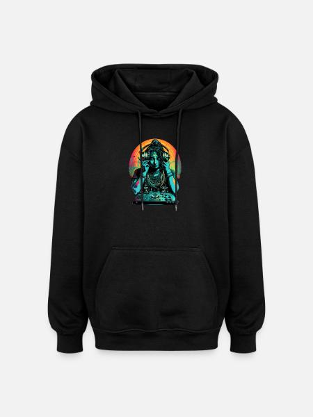 Déesse DJ - Sweat à capuche oversize unisexe - noir
