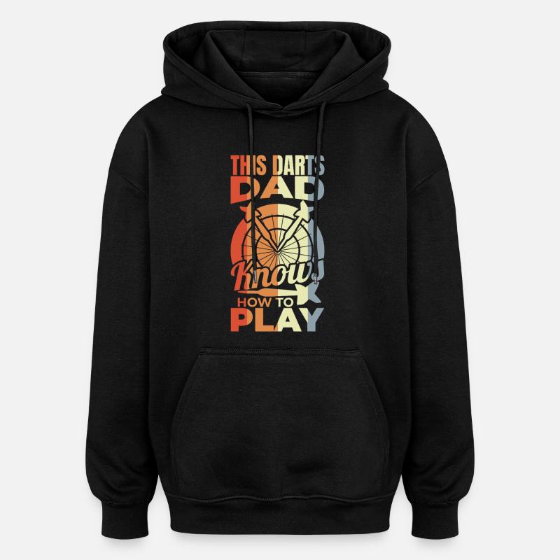 Père joueur de fléchettes - Sweat à capuche oversize unisexe - noir