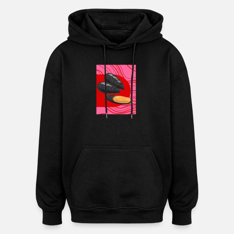 Moules funky - Sweat à capuche oversize unisexe - noir