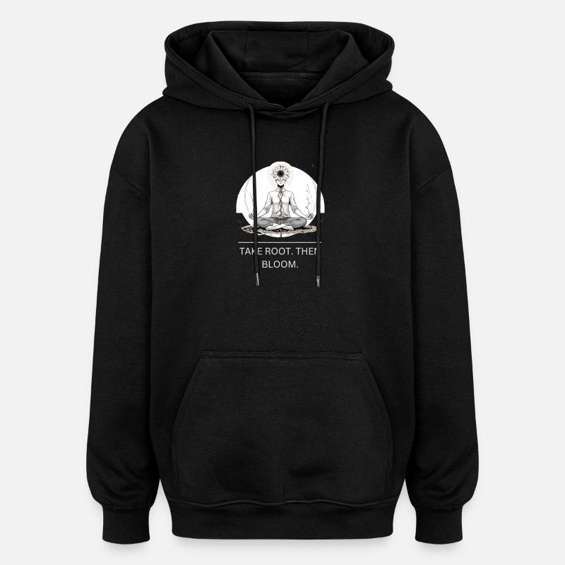 Wurzelmeditation Blume Mandala - Oversized Unisex Hoodie - Schwarz