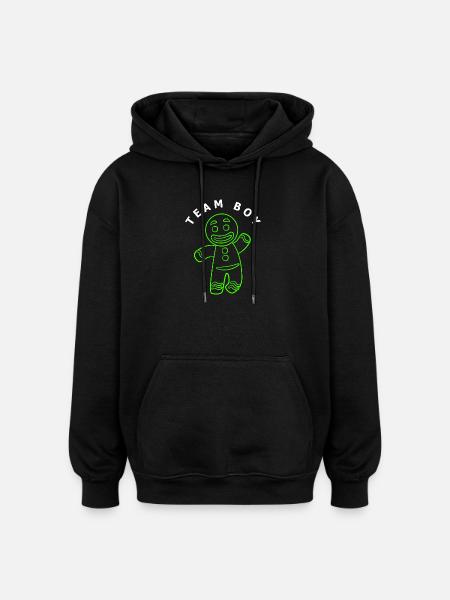 Pregnancy Birth Gingerbread Christmas - Oversized Unisex Hoodie - black