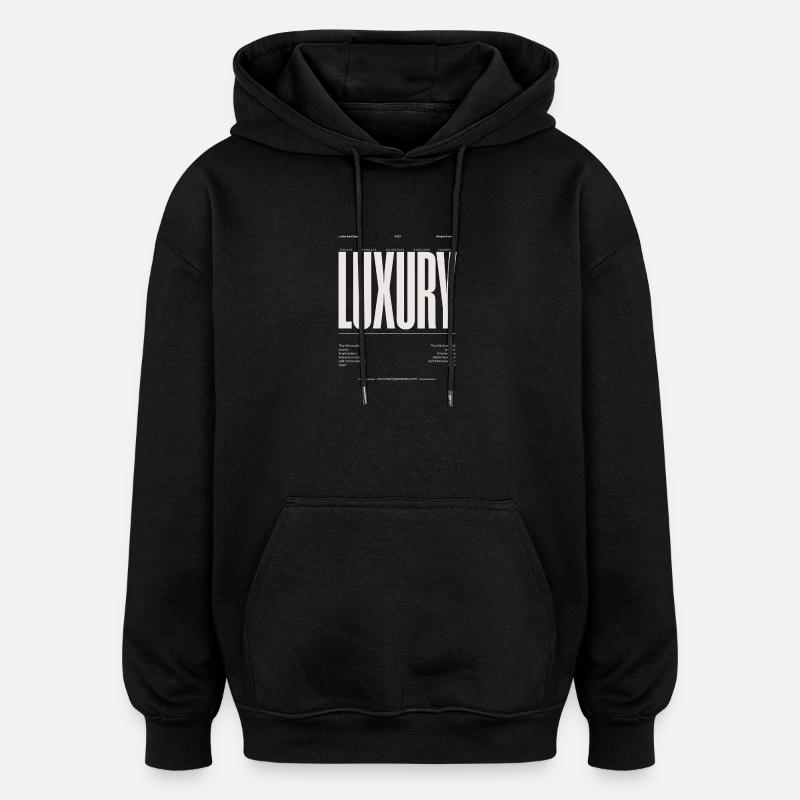 Luxus Großbuchstaben Typografie - Oversized Unisex Hoodie - Schwarz