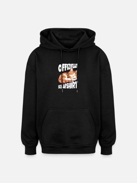 Offizielles Schlafshirt Katze - Oversized Unisex Hoodie - Schwarz