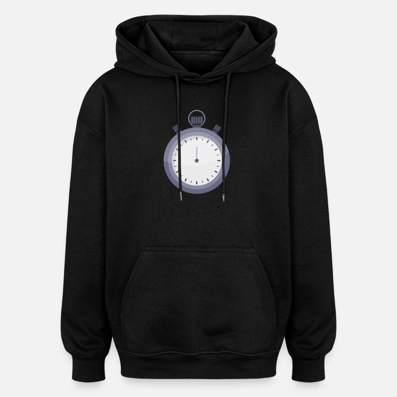 Chronomètre - Sweat à capuche oversize unisexe - noir
