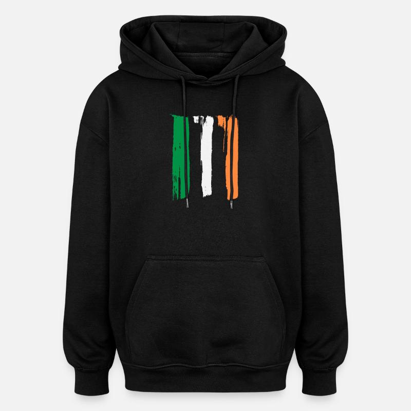 Drapeau de l’Irlande - Sweat à capuche oversize unisexe - noir
