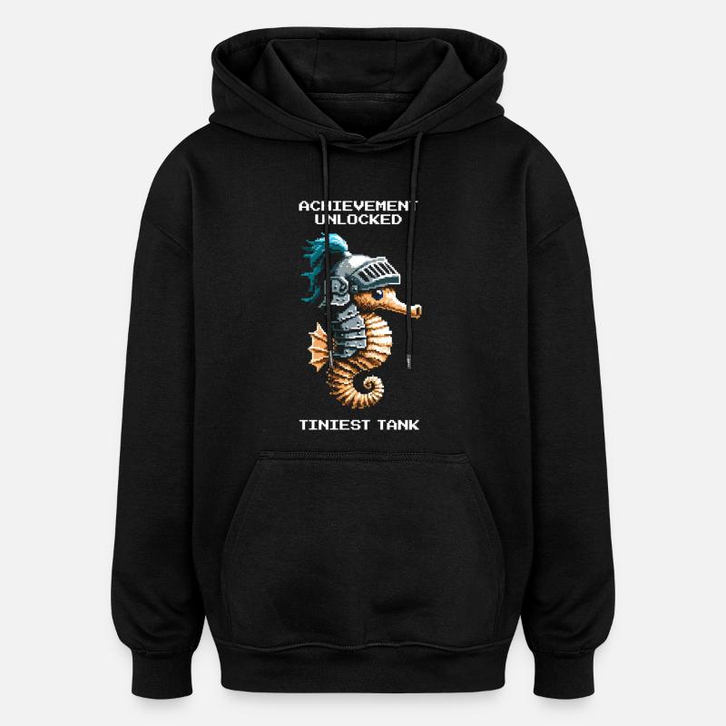 Succès : plus petit char | Hippocampe - Sweat à capuche oversize unisexe - noir