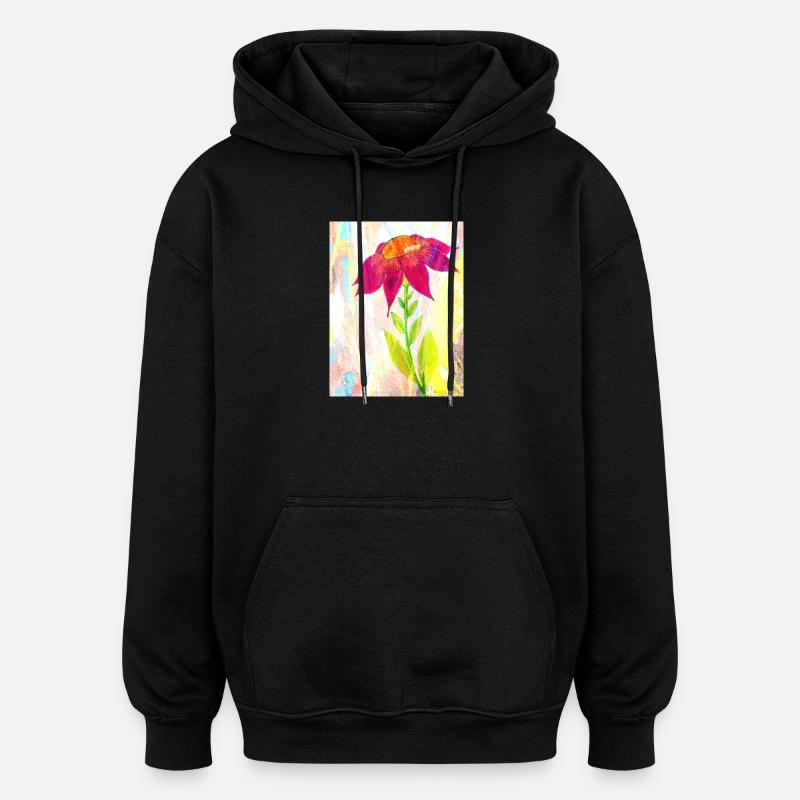 Eine Blume - Oversized Unisex Hoodie - Schwarz