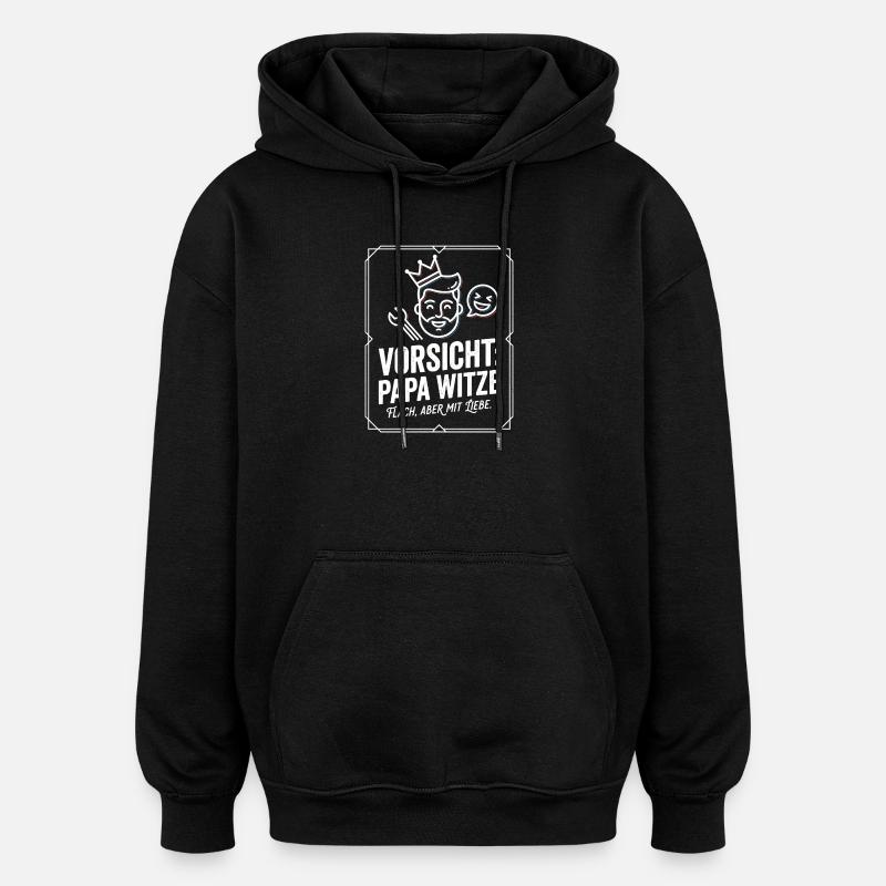 Méfie-toi des blagues de papa - Sweat à capuche oversize unisexe - noir