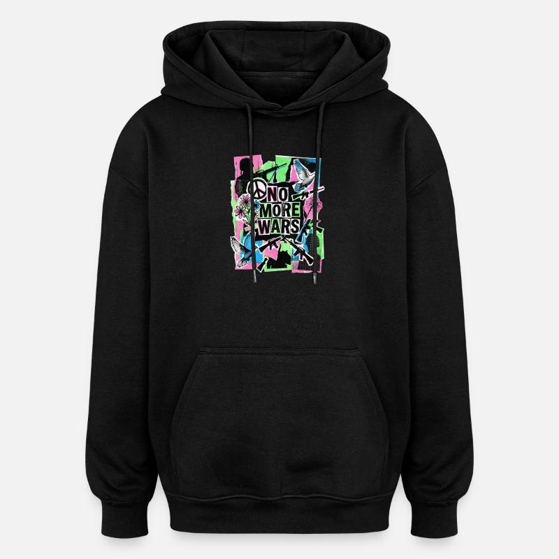 Paix : Plus jamais de guerre - Sweat à capuche oversize unisexe - noir