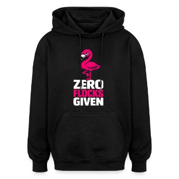 Zero Flocks Given - Oversized Unisex Hoodie - Schwarz - Vorne - Noah (186cm)