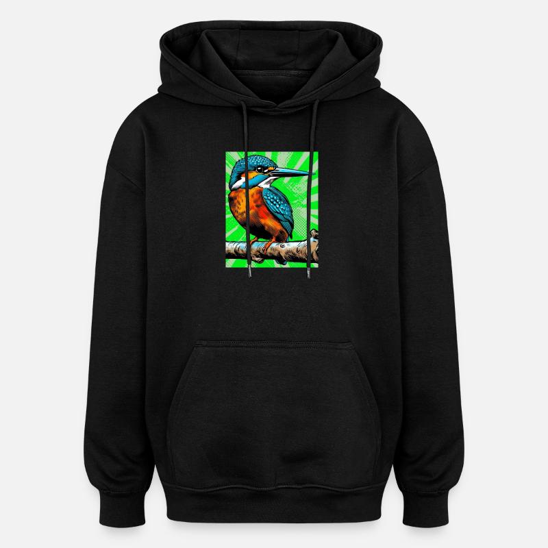 Eisvogel - Oversized Unisex Hoodie - Schwarz