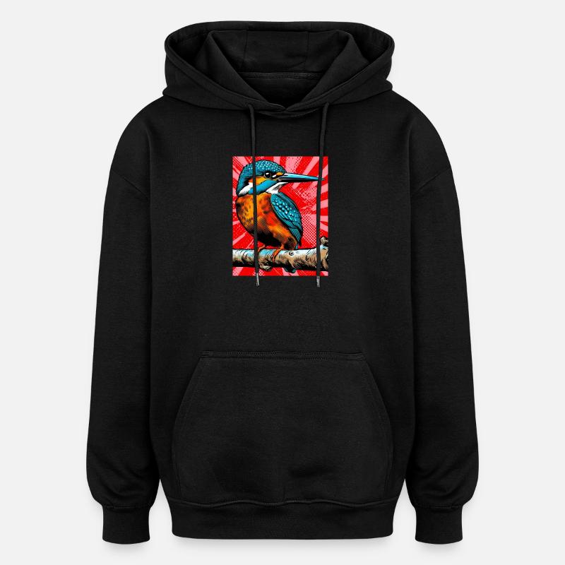 kingfisher - Oversized Unisex Hoodie - black