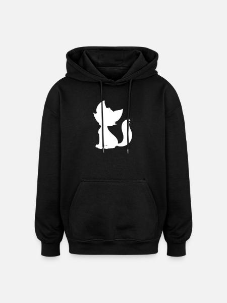 Mio_white - Oversized Unisex Hoodie - Schwarz