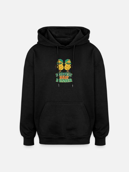 Doppelt Hält Besser Zwillinge - Oversized Unisex Hoodie - Schwarz