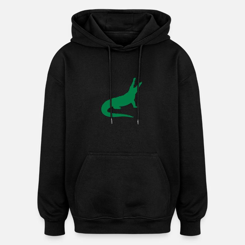 Un crocodile - Sweat à capuche oversize unisexe - noir