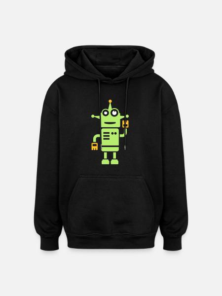 Robot gift - Oversized Unisex Hoodie - black