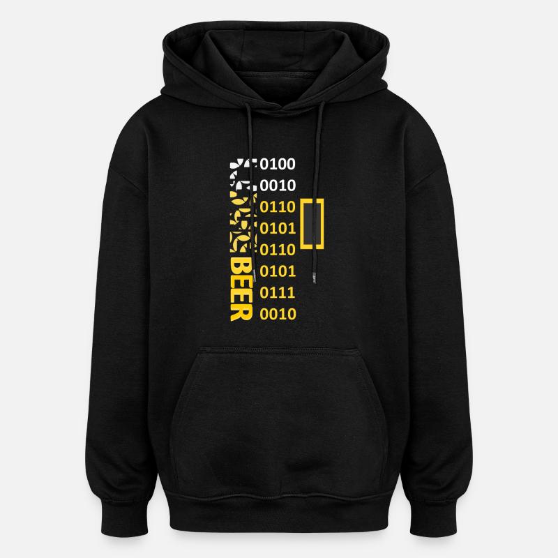 LOVE BEER BINARY 400 - Oversized Unisex Hoodie - Schwarz