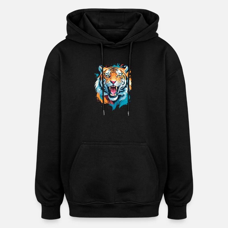 Nepal Tiger - Sweat à capuche oversize unisexe - noir