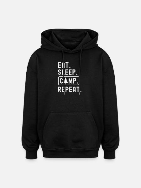 Campen Camping - Oversized Unisex Hoodie - black