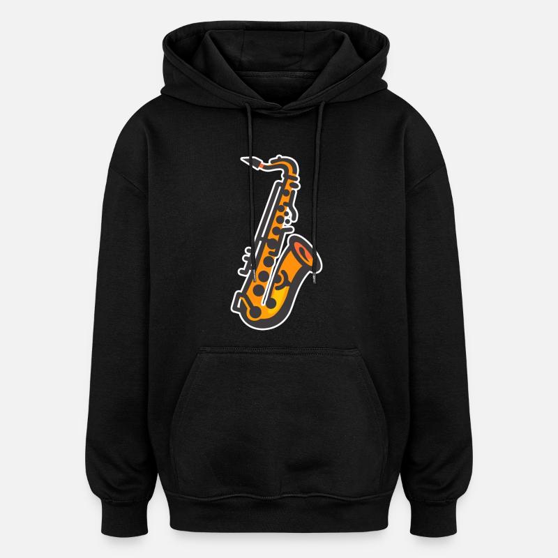 Saxophone Graphics - Oversized Unisex Hoodie - black