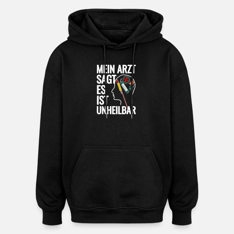 Feu d’artifice dans la tête - Sweat à capuche oversize unisexe - noir
