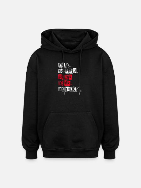 Eat Sleep Punk Rock Repeat - Oversized Unisex Hoodie - black