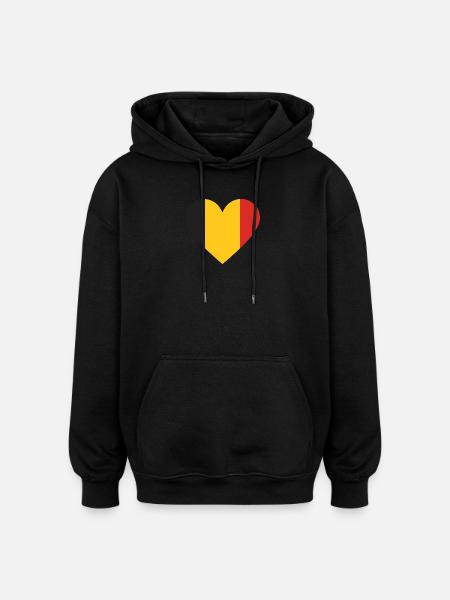 Belgische Herz-Trikolore - Oversized Unisex Hoodie - Schwarz
