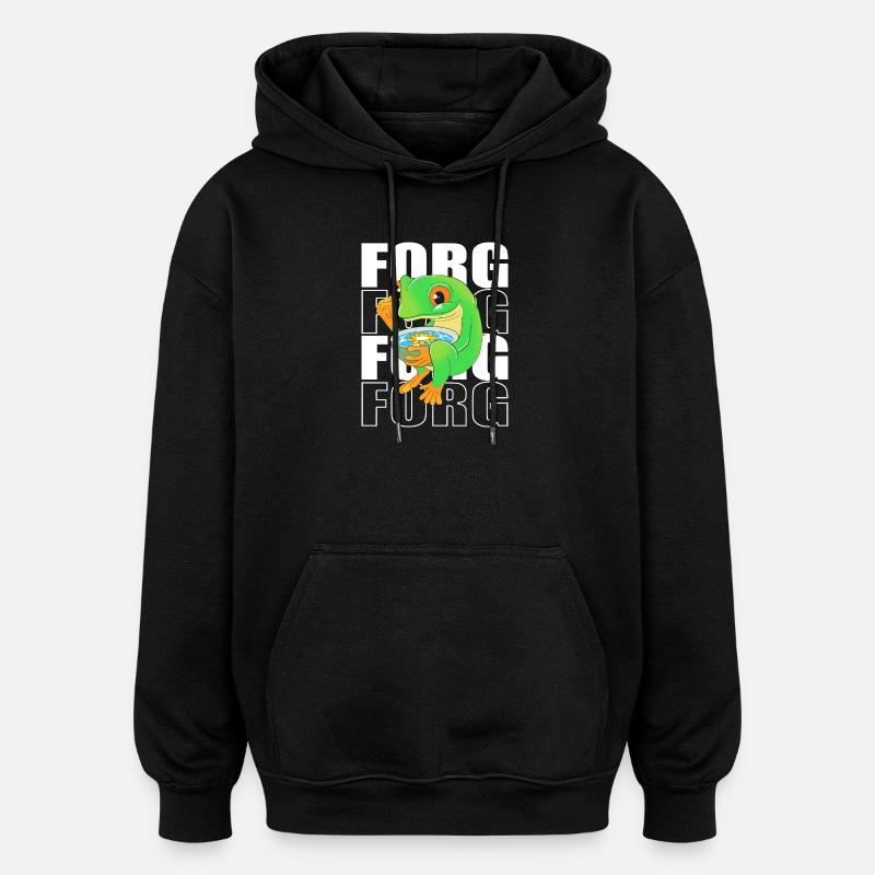 Grenouille Rainette arboricole - Sweat à capuche oversize unisexe - noir