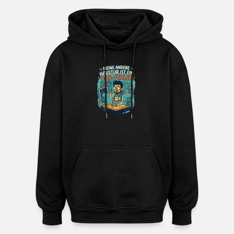 Programmierer 404 Fehler Humor - Oversized Unisex Hoodie - Schwarz