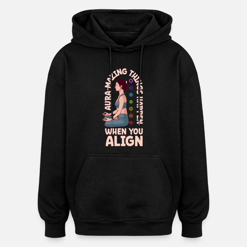 Aura Power - Chakra Alignment - Oversized Unisex Hoodie - black