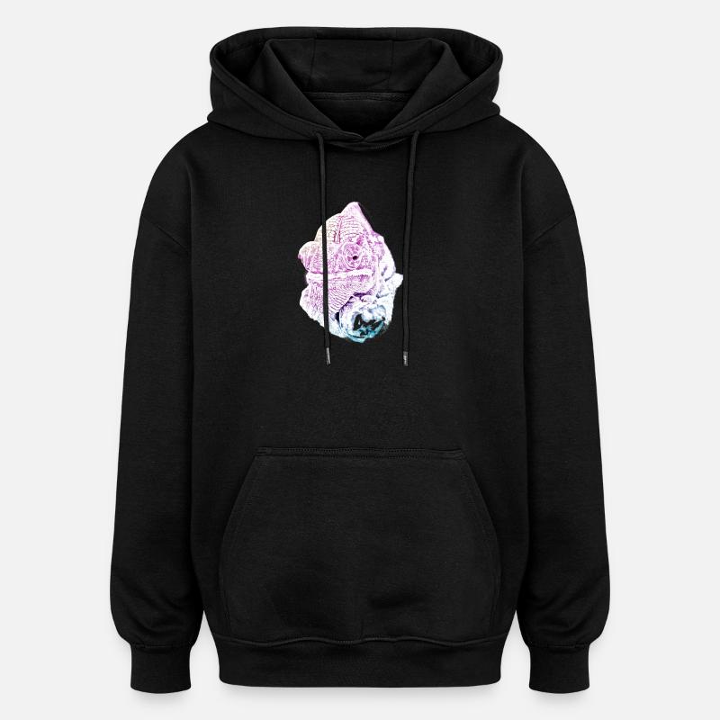 Pastell-Chamäleon Kopf, chameleo calyptratus - Oversized Unisex Hoodie - Schwarz