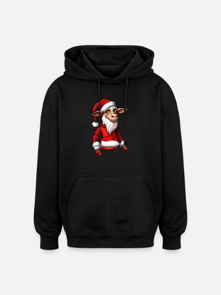 Chèvre de Noël - Sweat à capuche oversize unisexe - noir