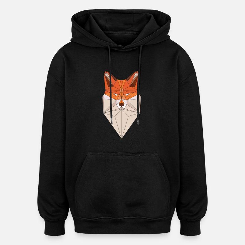 Fuchs - Oversized Unisex Hoodie - Schwarz